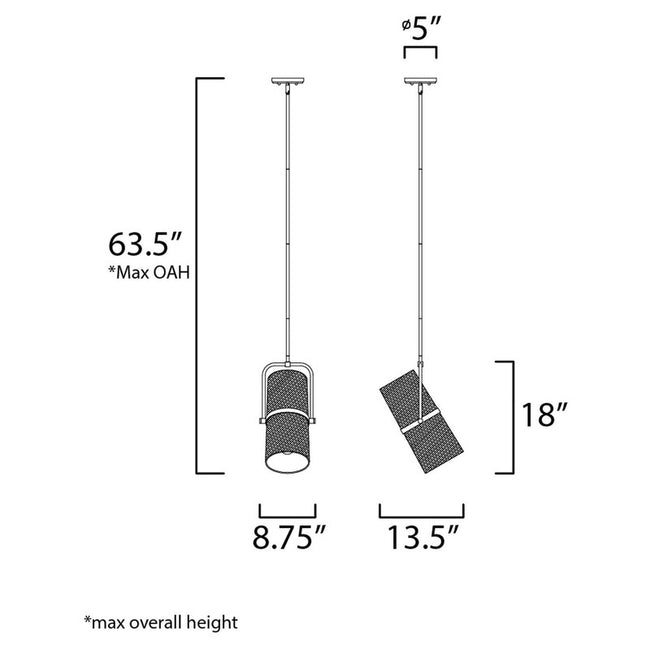 Maxim 11101OFBZAB - Oscar 2 Light 18" Pendant