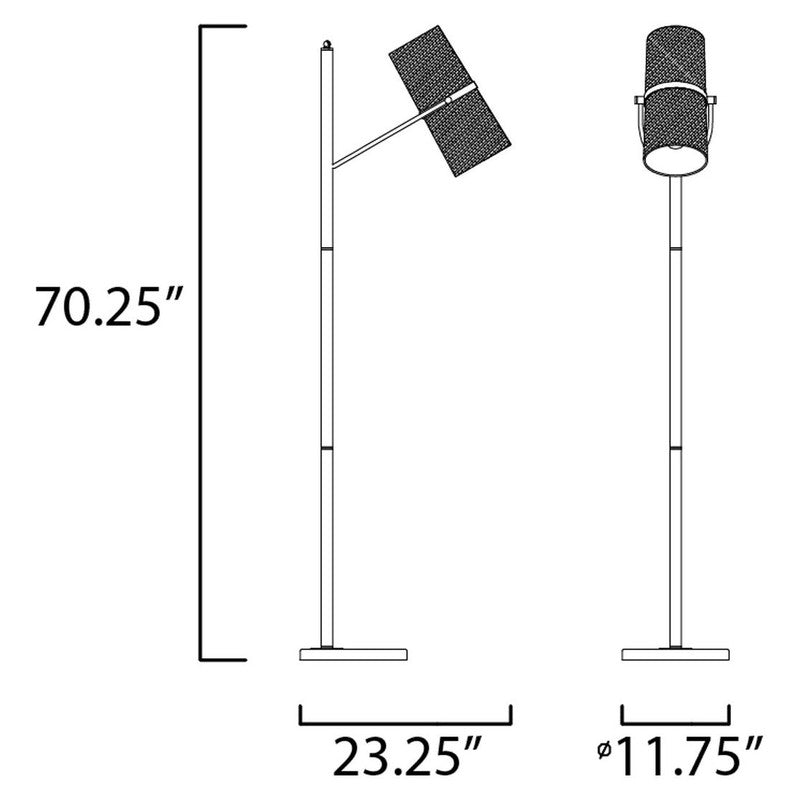 Maxim 11104OFBZAB - Oscar 2 Light 70" Floor Lamp