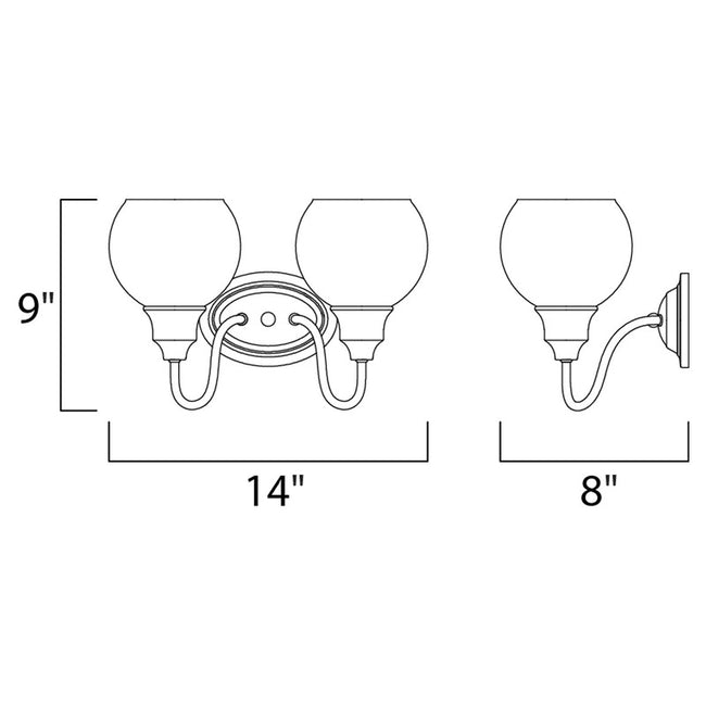 Maxim 1112 - Ballord 2 Light 14" Vanity Light