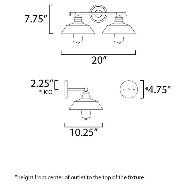 Maxim 11192SWPC - Willowbrook 2 Light 20" Wall Sconce
