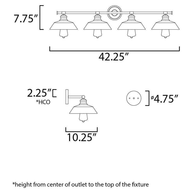 Maxim 11194SWPC - Willowbrook 4 Light 42" Wall Sconce