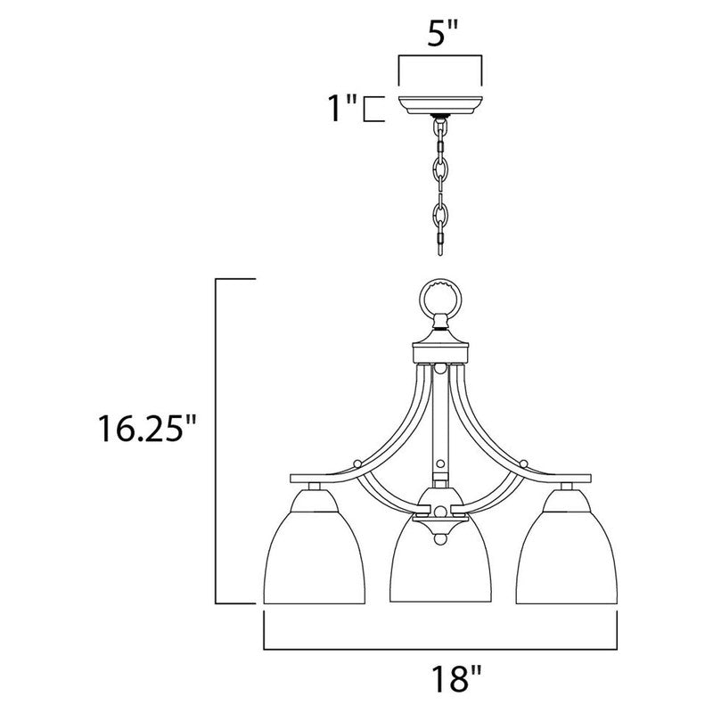 Maxim 11223FTOI - Axis 3 Light 18" Chandelier