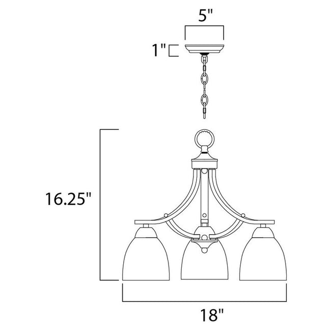 Maxim 11223FTOI - Axis 3 Light 18" Chandelier
