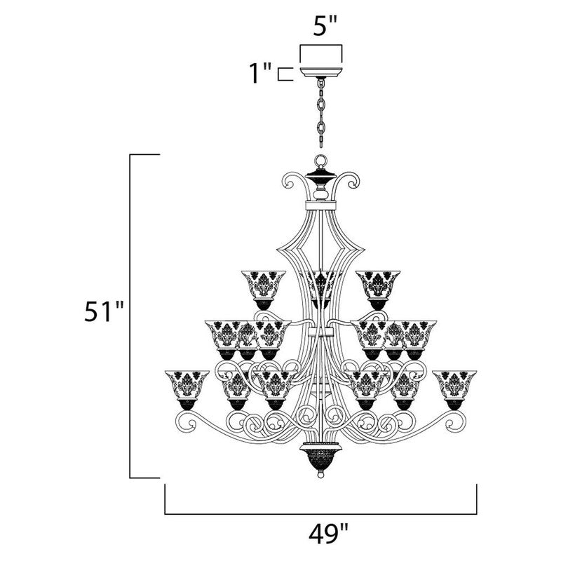 Maxim 11239SAOI - Symphony 15 Light 51" Chandelier