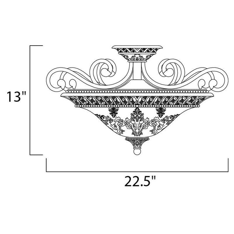 Maxim 11241SAOI - Symphony 3 Light 23" Semi Flush Ceiling Light