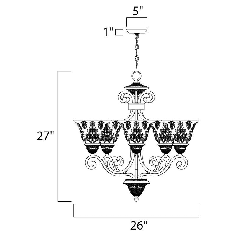 Maxim 11244SAOI - Symphony 5 Light 27" Chandelier