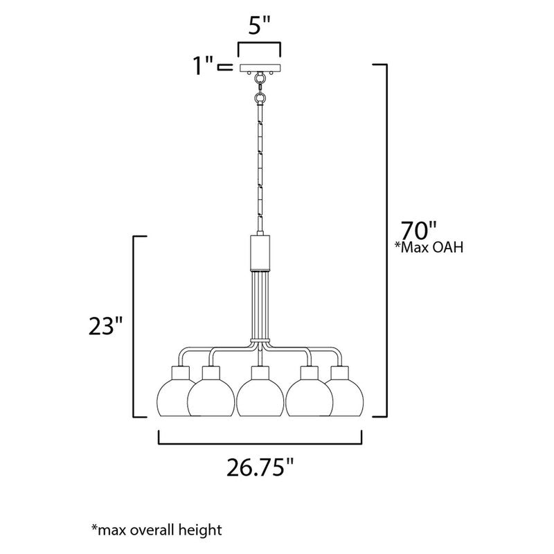 Maxim 11277SWBK - Coraline 5 Light 27" Chandelier