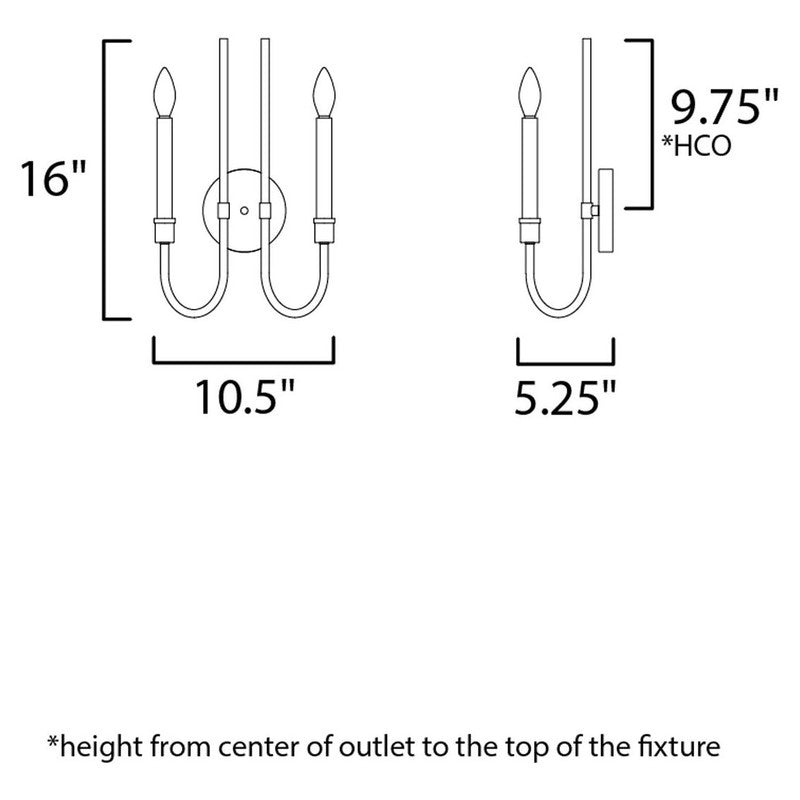 Maxim 11282BK - Tux 2 Light 16" Wall Sconce