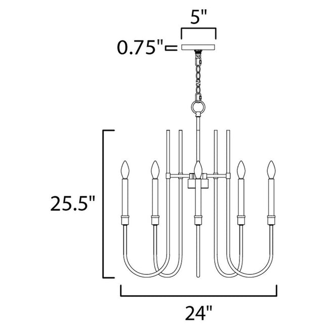 Maxim 11285BK - Tux 5 Light 28" Chandelier
