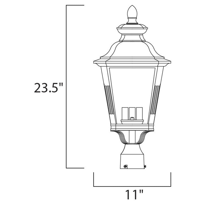 Maxim 1131CLBZ - Knoxville 3 Light 24" Post Light