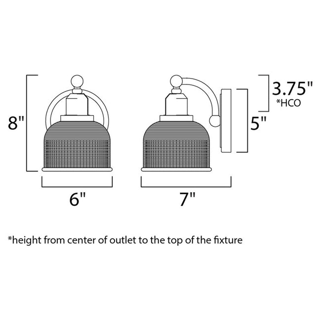Maxim 11321CLPC - Hollow 1 Light 8" Wall Sconce