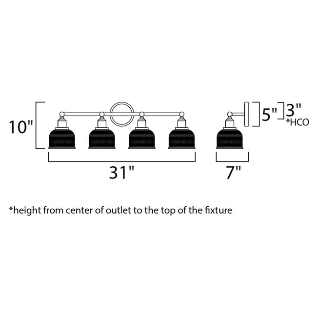 Maxim 11324CLPC - Hollow 4 Light 31" Vanity Light