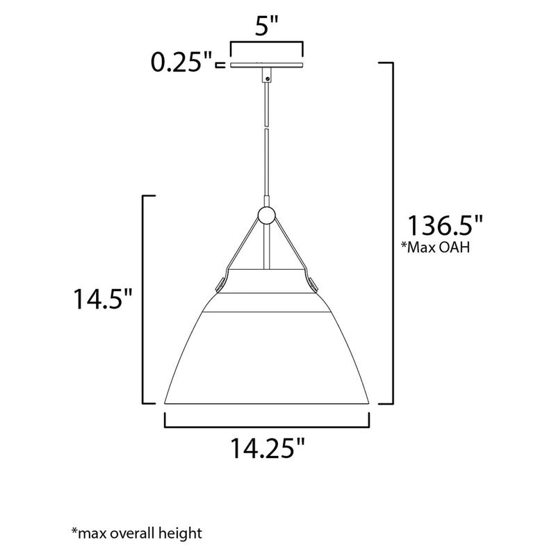Maxim 11356BKBP - Nordic 1 Light 15" Pendant