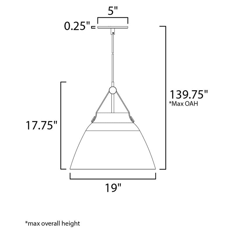 Maxim 11358BKBP - Nordic 1 Light 20" Pendant
