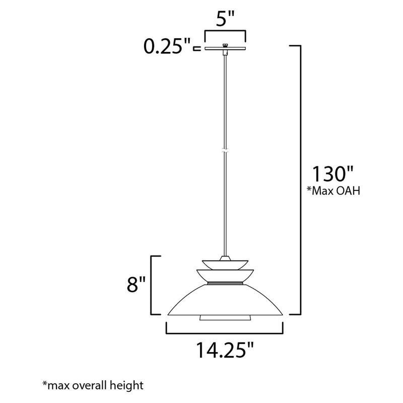 Maxim 11359WTBK - Nordic 1 Light 14" Pendant