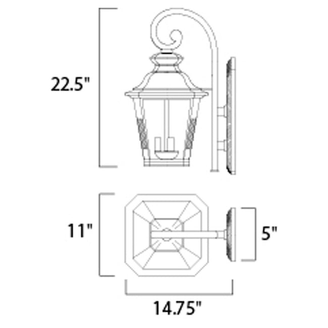 Maxim 1137CLBZ - Knoxville 3 Light 23" Wall Sconce