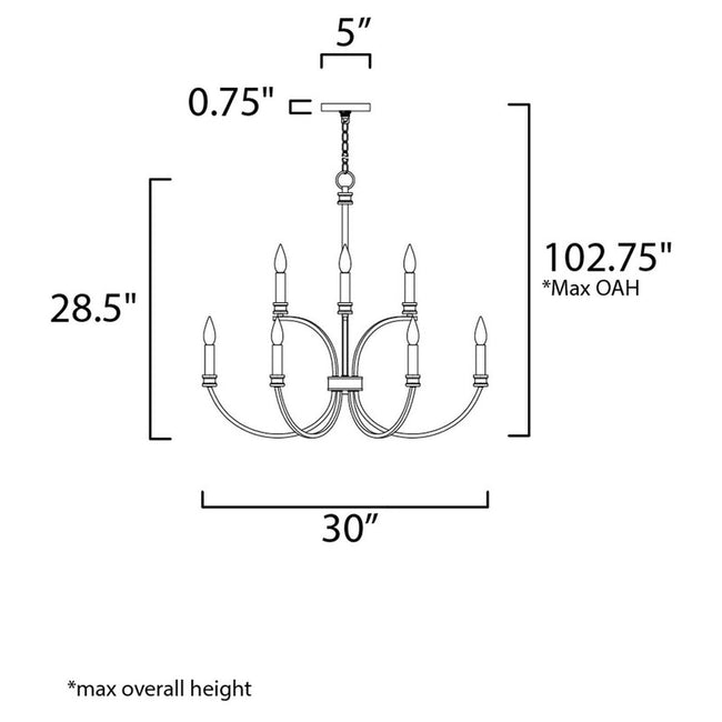 Maxim 11377BKAB - Charlton 9 Light 30" Chandelier