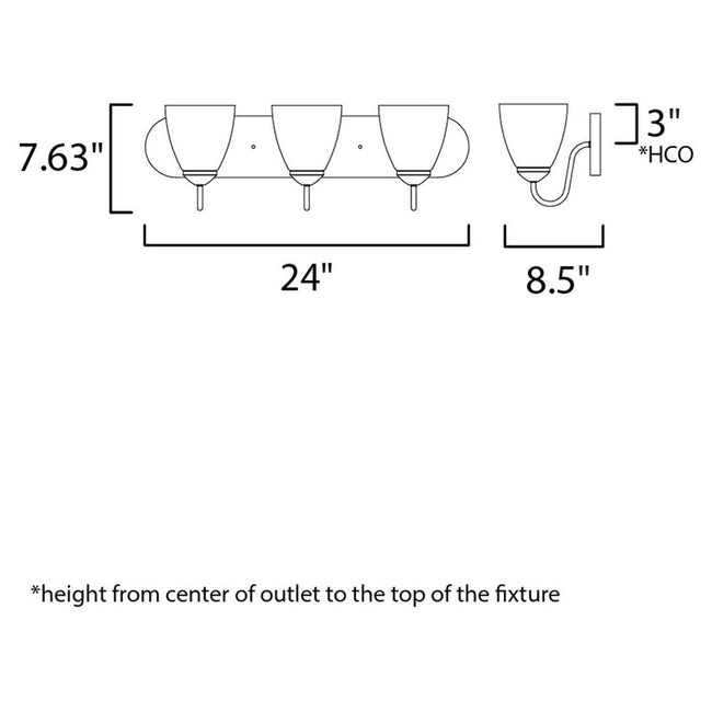 Maxim 11383FTSN - Axis 3 Light 24" Vanity Light