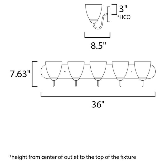Maxim 11385FTSN - Axis 5 Light 36" Vanity Light