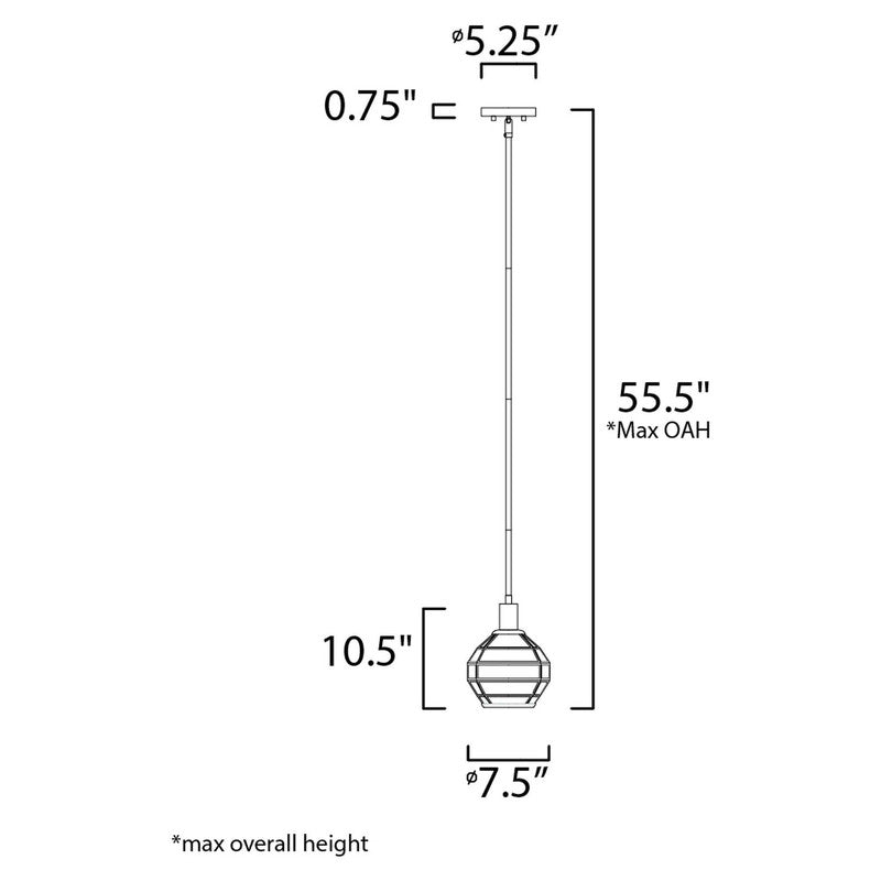 Maxim 11541BKBUB - Heirloom 1 Light 11" Pendant