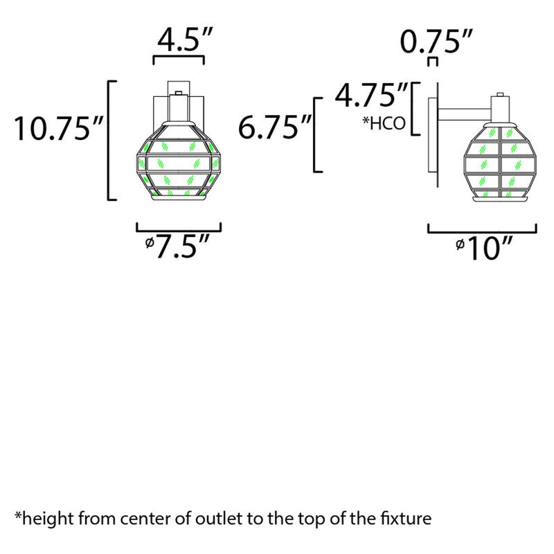 Maxim 11543BKBUB - Heirloom 1 Light 11" Wall Sconce