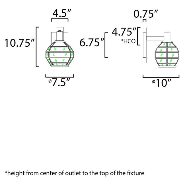 Maxim 11543BKBUB - Heirloom 1 Light 11" Wall Sconce