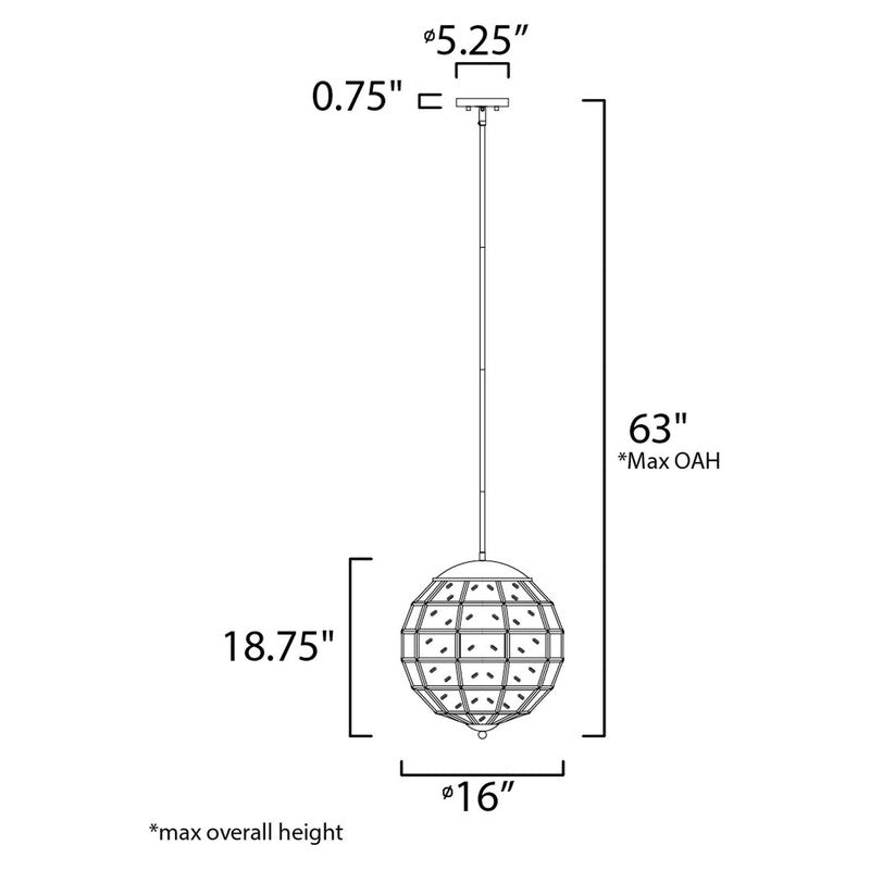 Maxim 11546BKBUB - Heirloom 3 Light 19" Pendant