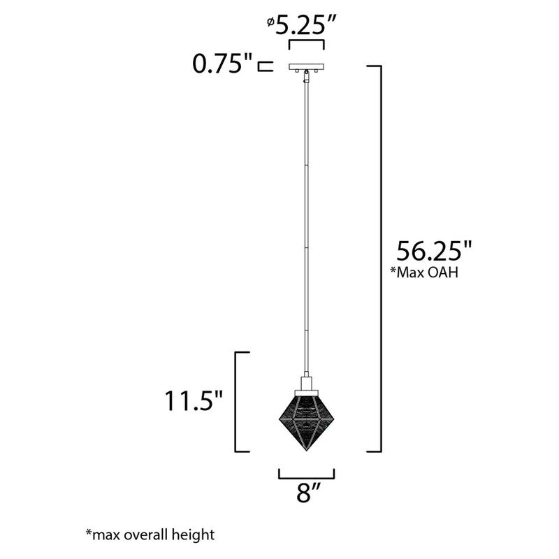 Maxim 11555BKBUB - Adorn 1 Light 12" Pendant