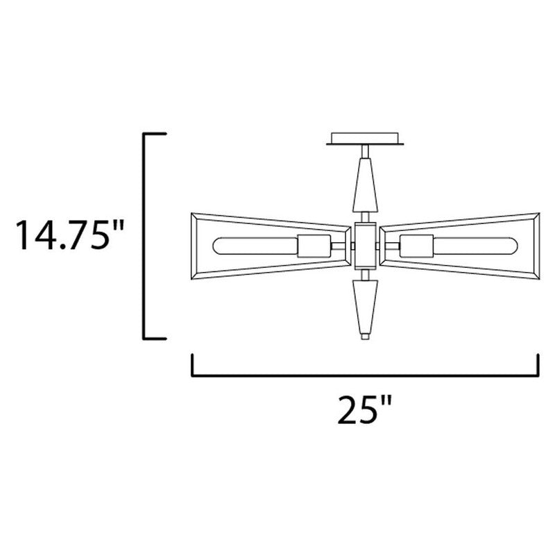 Maxim 11650BKSBR - Wings 4 Light 25" Flush Mount