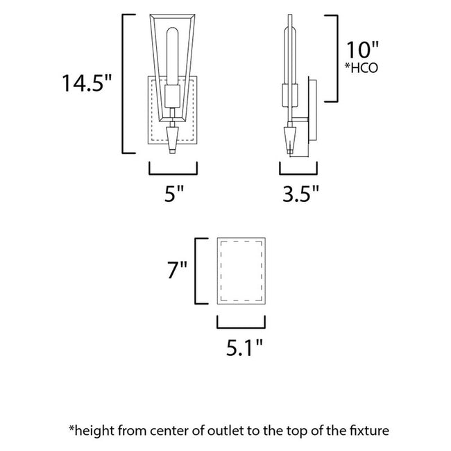 Maxim 11651BKSBR - Wings 1 Light 15" Wall Sconce