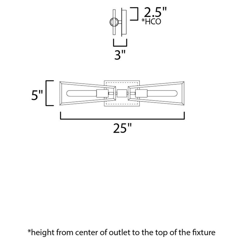 Maxim 11652BKSBR - Wings 2 Light 25" Wall Sconce