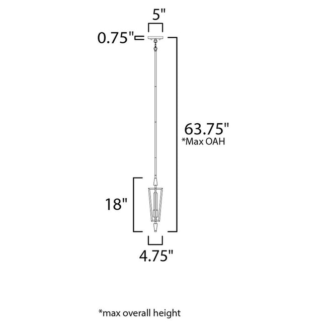 Maxim 11653BKSBR - Wings 1 Light 18" Pendant