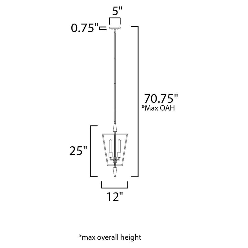 Maxim 11654BKSBR - Wings 4 Light 25" Pendant