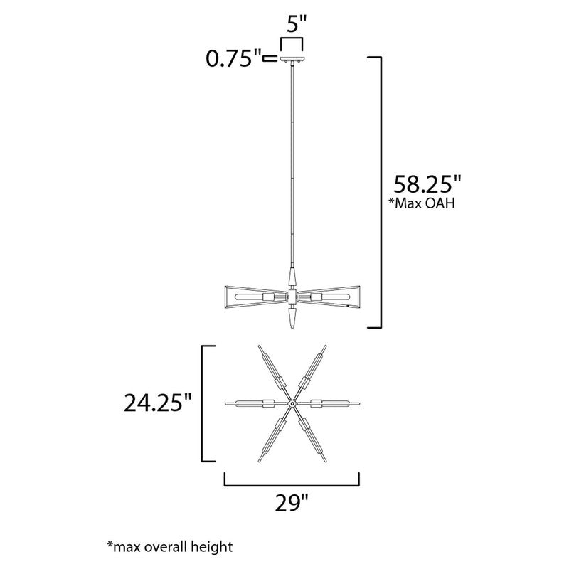 Maxim 11656BKSBR - Wings 6 Light 29" Chandelier