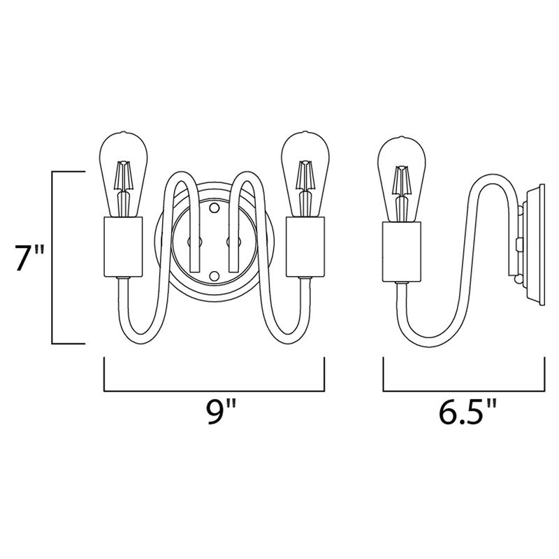 Maxim 11739BKSN - Haven 2 Light 9" Wall Sconce