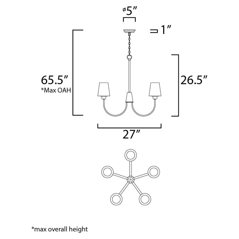 Maxim 11825SWBK - Shelter 5 Light 27" Chandelier