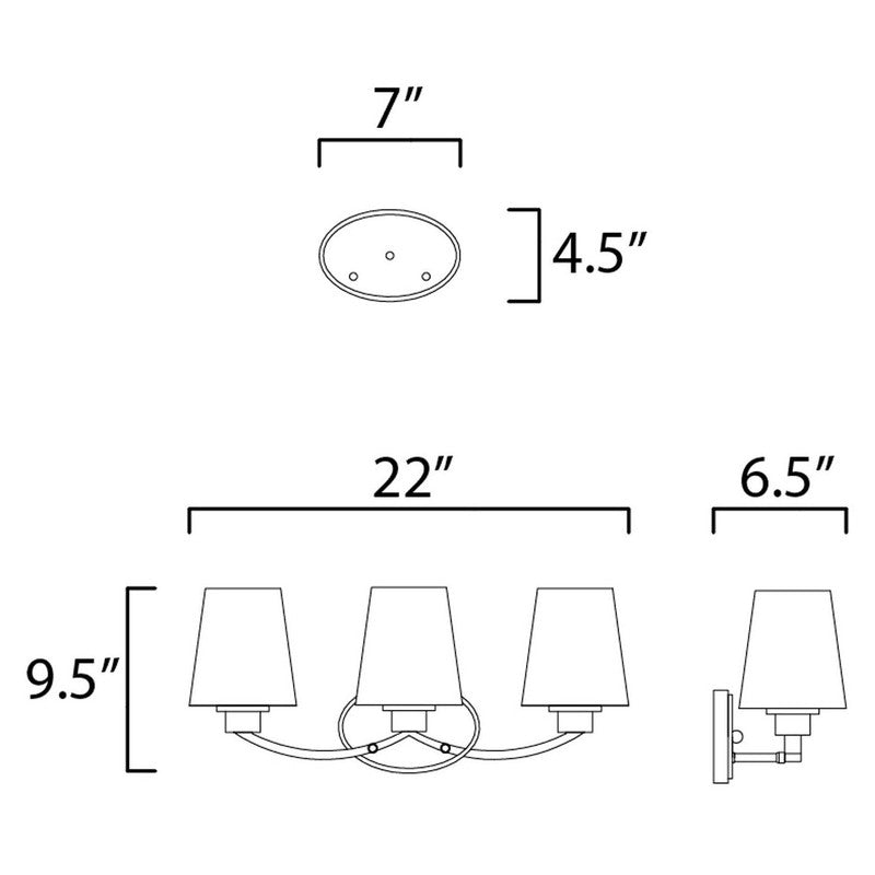 Maxim 11833 - Shelter 3 Light 22" Vanity Light