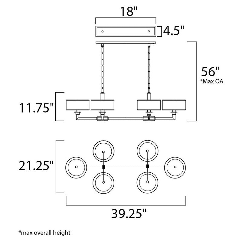 Maxim 12057WTOI - Nexus 6 Light 39" Chandelier