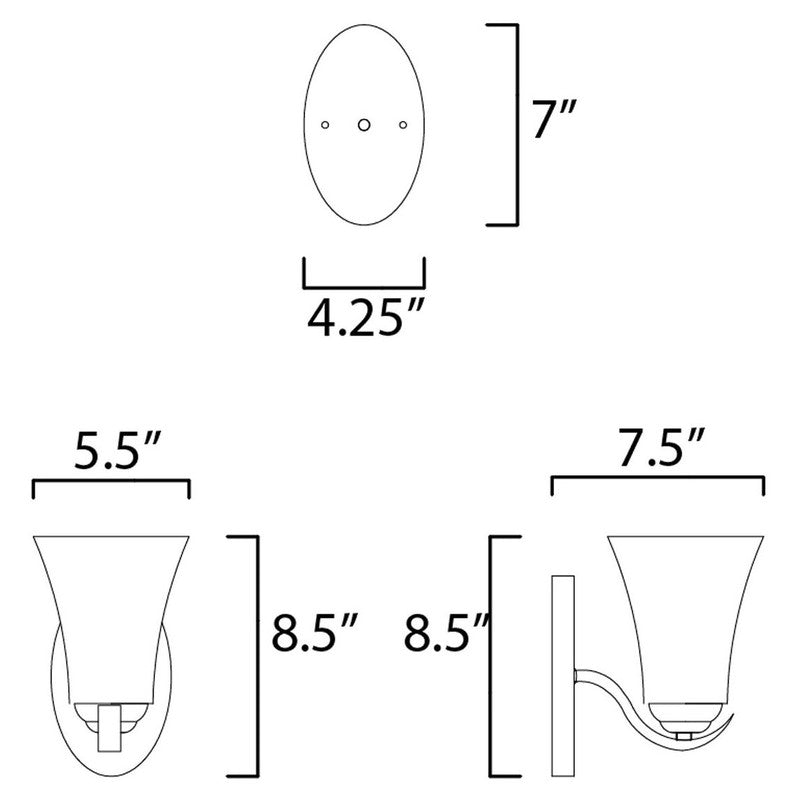 Maxim 12081 - Vital 1 Light 9" Vanity Light