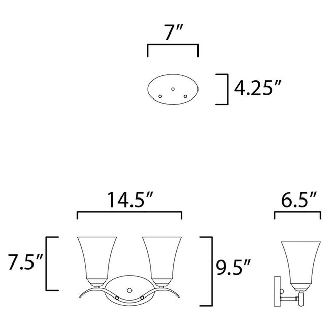 Maxim 12082 - Vital 2 Light 15" Vanity Light