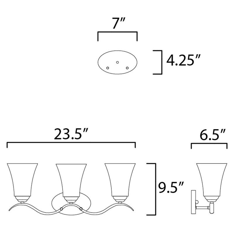 Maxim 12083 - Vital 3 Light 24" Vanity Light