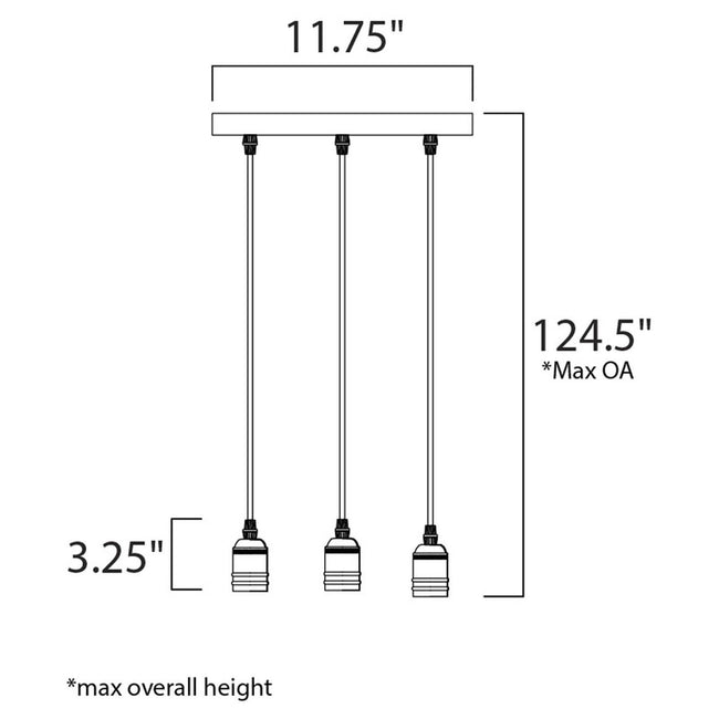 Maxim 12123BKAB - Early Electric 3 Light 12" Pendant