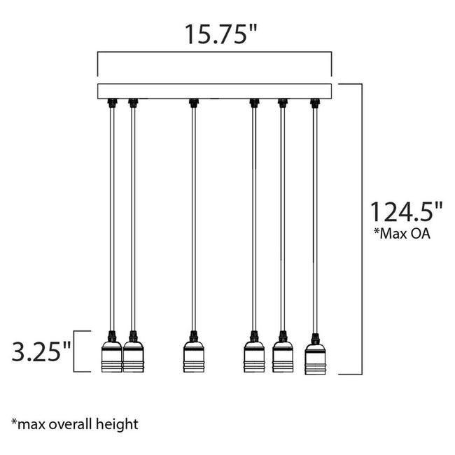 Maxim 12128BKAB - Early Electric 8 Light 16" Pendant
