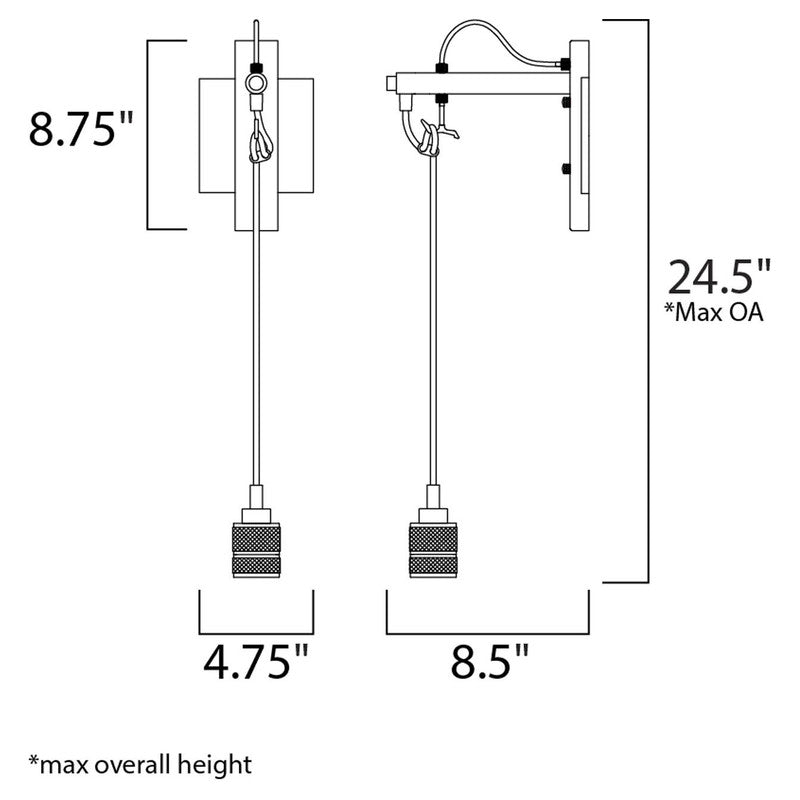 Maxim 12143PC - Swagger 1 Light 9" Wall Sconce