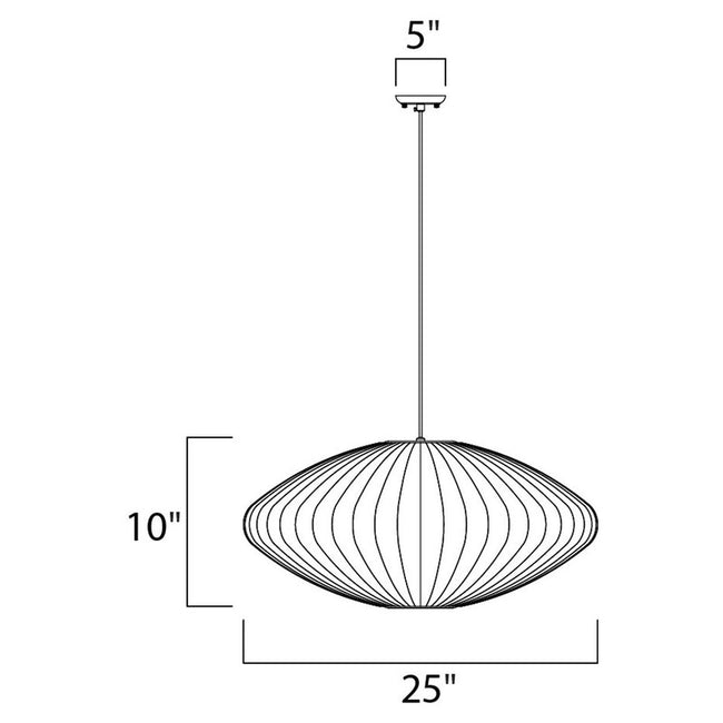 Maxim 12190WTPC - Cocoon 1 Light 25" Pendant