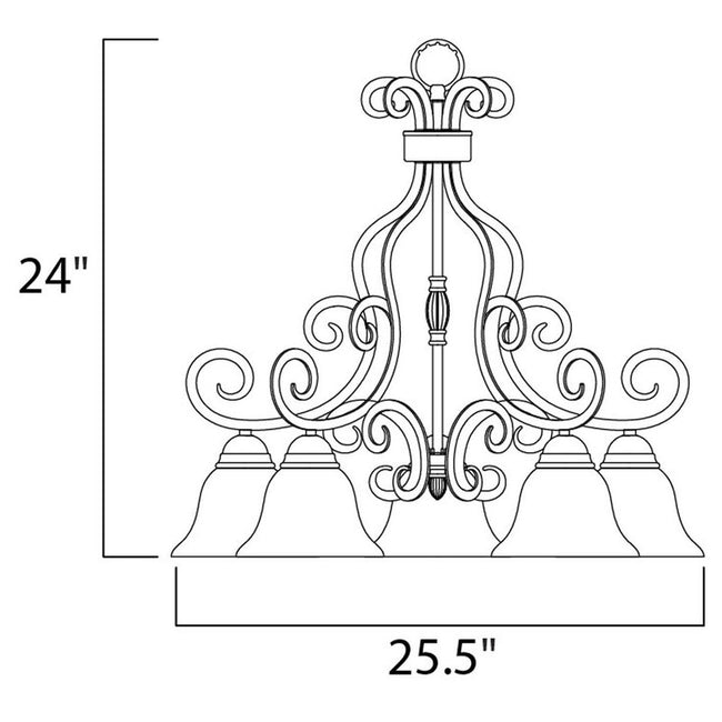Maxim 12206FIOI - Manor 5 Light 26" Chandelier