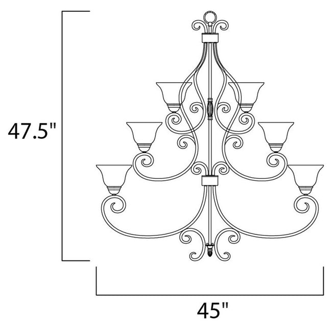 Maxim 12209FIOI - Manor 15 Light 48" Chandelier