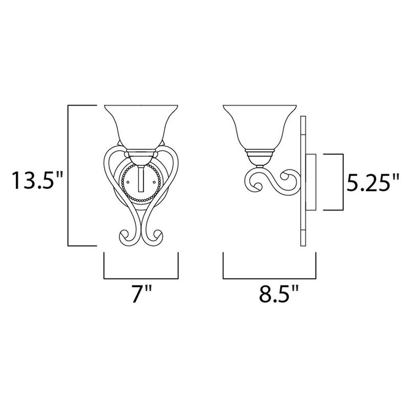 Maxim 12211FIOI - Manor 1 Light 14" Wall Sconce
