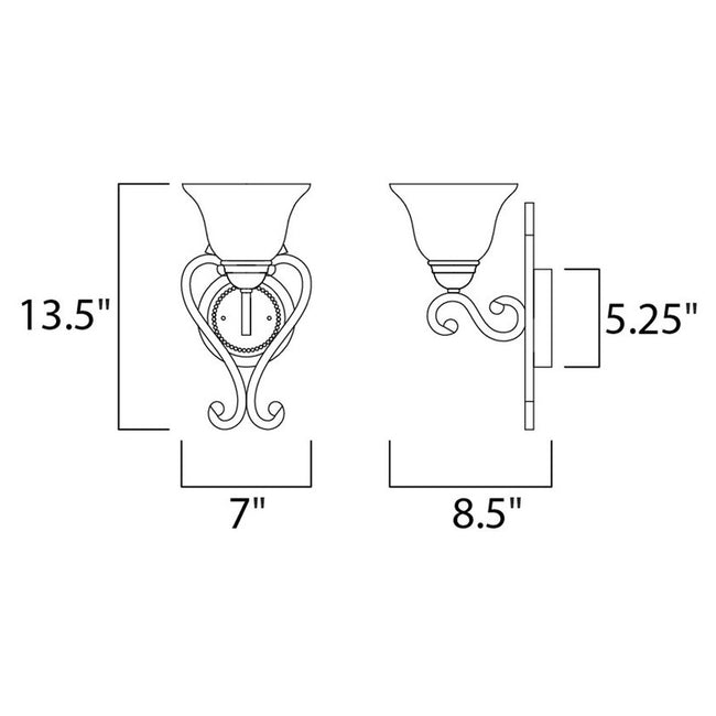 Maxim 12211FIOI - Manor 1 Light 14" Wall Sconce