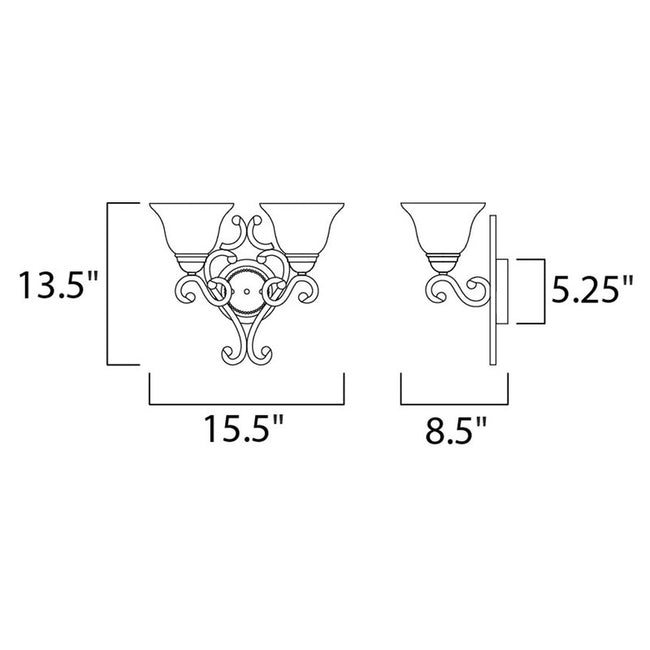Maxim 12212FIOI - Manor 2 Light 16" Wall Sconce